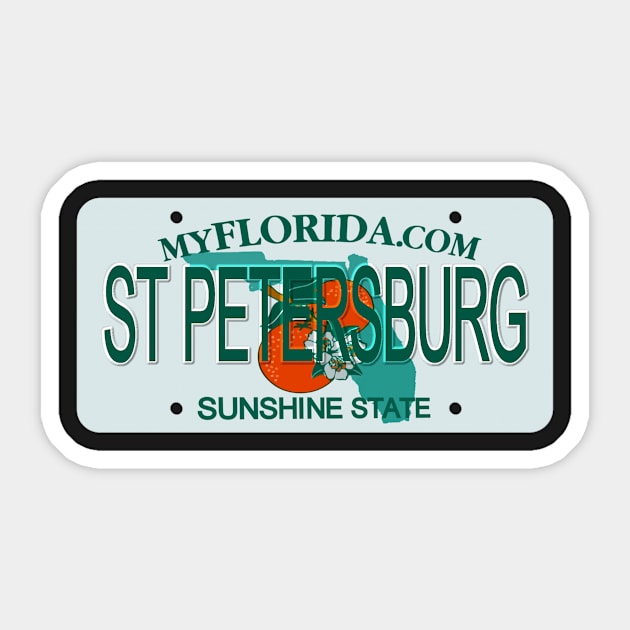 St Petersburg Florida License Plate Sticker by Mel's Designs